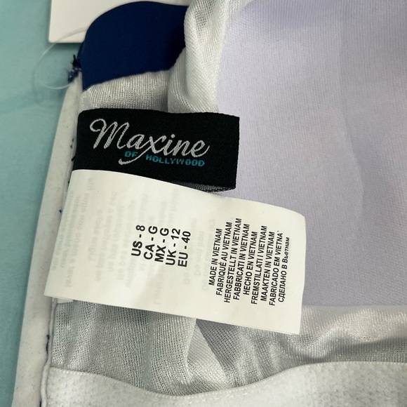 Maxine Women's Ikat Border Bandeau One Piece Swimsuit Size 8 New! - Picture 7 of 14